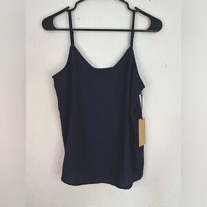 Halogen Spaghetti Strap Navy Tank Top NWT Flowy
